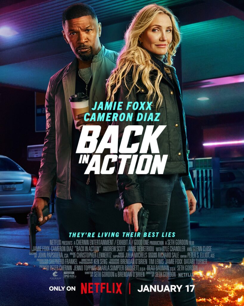 Cameron Diaz, Jamie Foxx, Back in Action, Netflix, Seth Gordon, action-comedy, Hollywood comeback, streaming success, movie premiere, entertainment