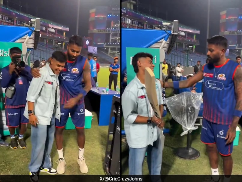Watch: Hardik Pandya Gifts Bat To Delhi Capitals Star Over India Call-Up, Fulfils Promise